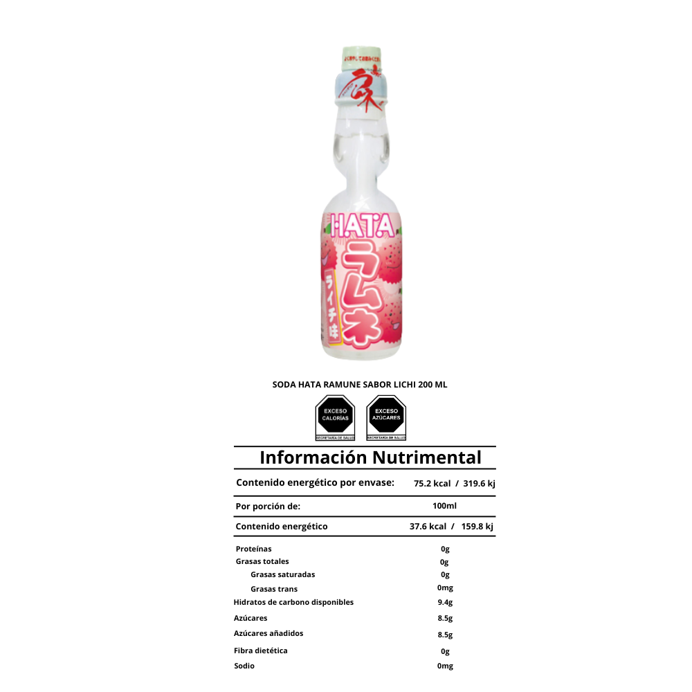 Hata Ramune 200ml varios sabores 4 piezas