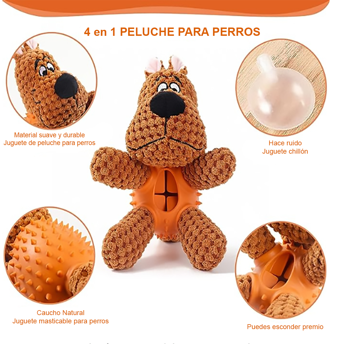 Juguete Para Perro con Depósito Para Premios Con Texturas, Juguete Interactivo para Mascota