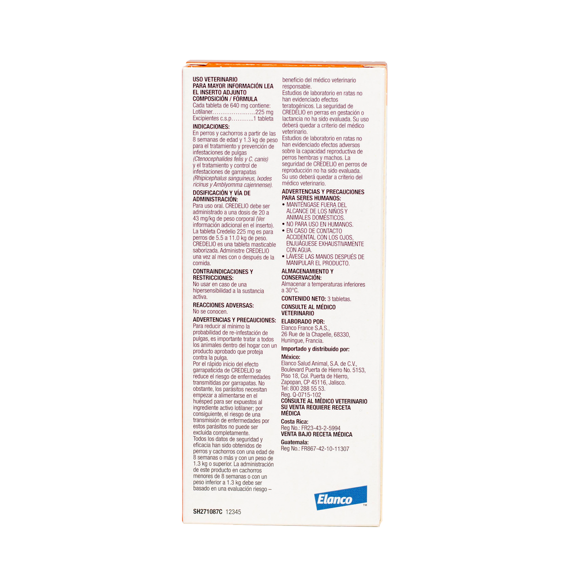 Credelio 225 mg de 3 Tabletas para Perro de 5.5 a 11.0 Kg