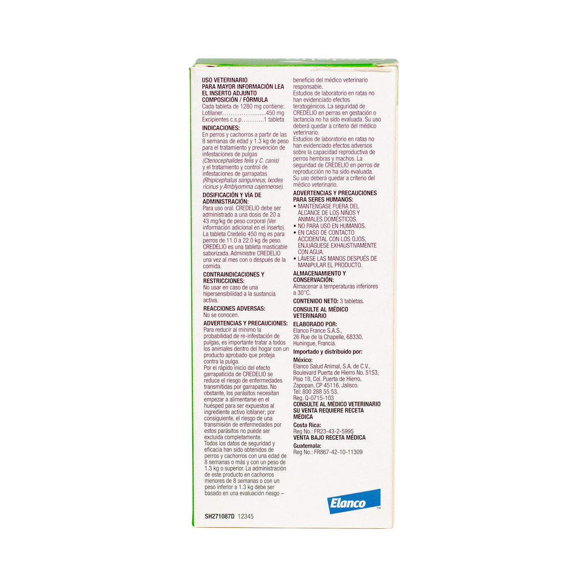 Credelio 450 mg de 3 Tabletas para Perro de 11.0 a 22.0 Kg