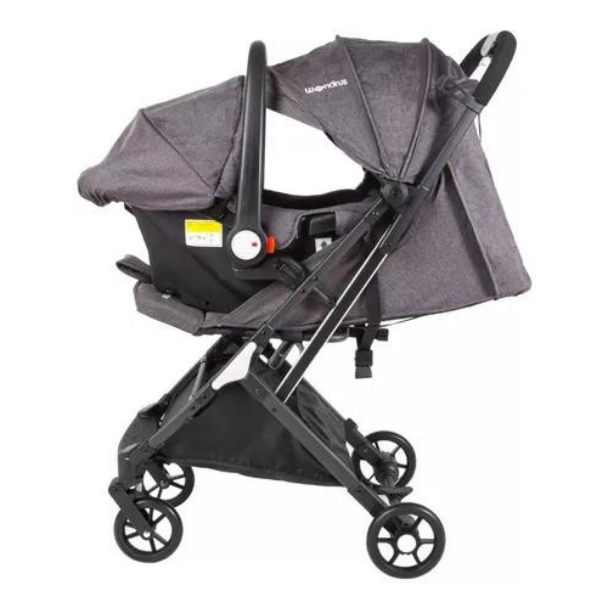 Carriola De Bebé Paseo Plegable Portabebé Gris Wondrus