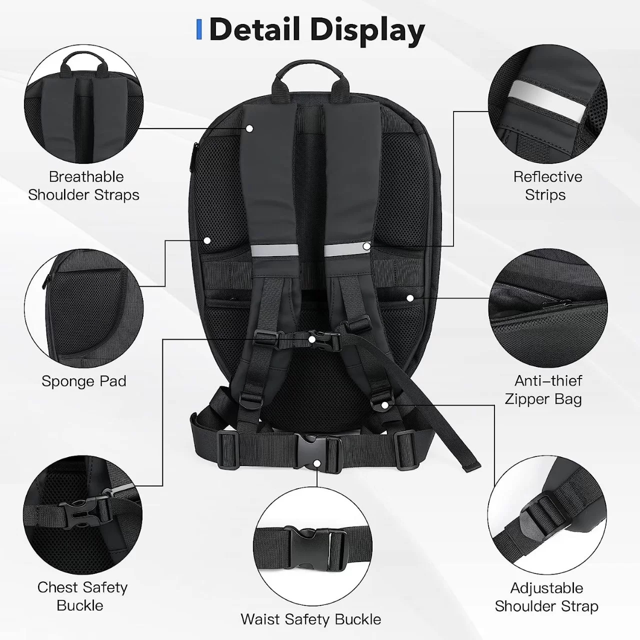 MOCHILA PARA BIKER MOTOCICLISTA CON OJOS LED IMPERMEABLE BACKPACK
