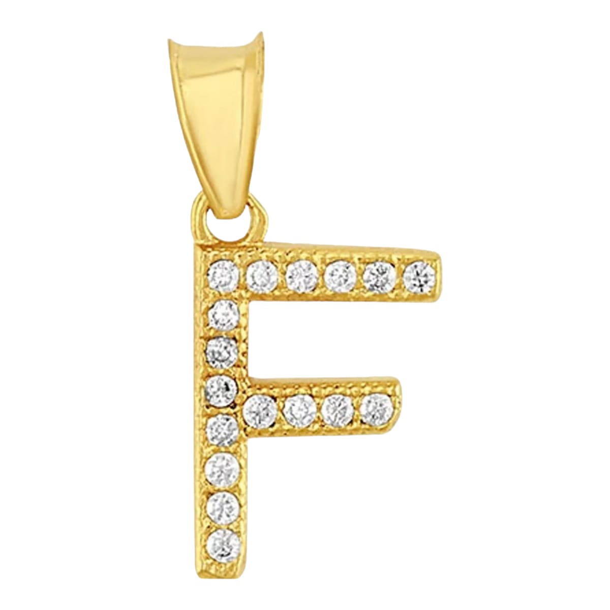 Juego Collar Letra F + Aretes Zirconias Oro 10k + Regalo