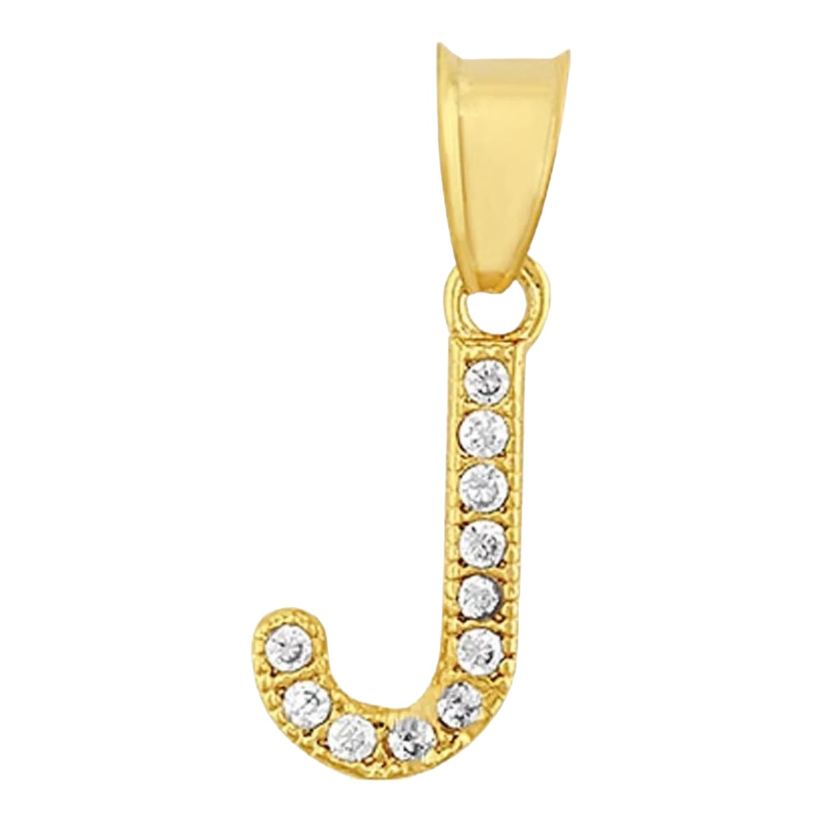 Juego Collar Letra J + Aretes Zirconias Oro 10 K. + Regalo