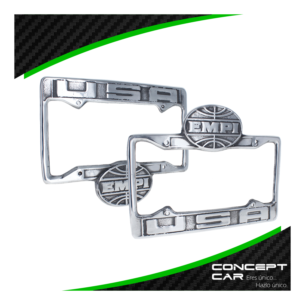 Par Marco Porta Placas Metal Cromado Vw Sedan Vocho Scat Empi