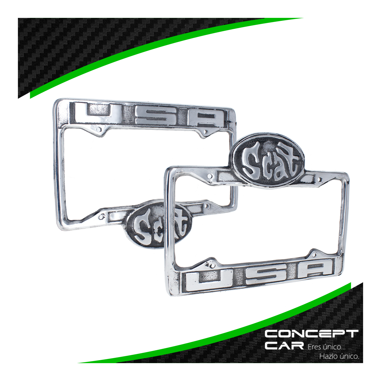 Par Marco Porta Placas Metal Cromado Vw Sedan Vocho Scat Empi