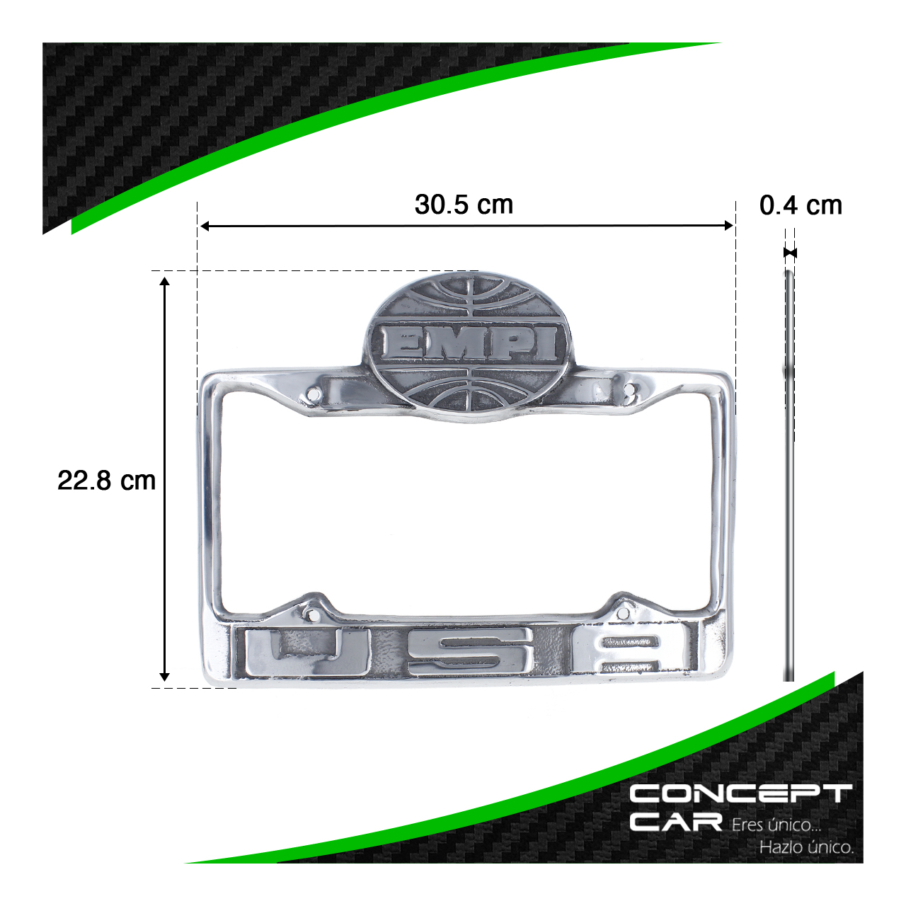 Par Marco Porta Placas Metal Cromado Vw Sedan Vocho Scat Empi