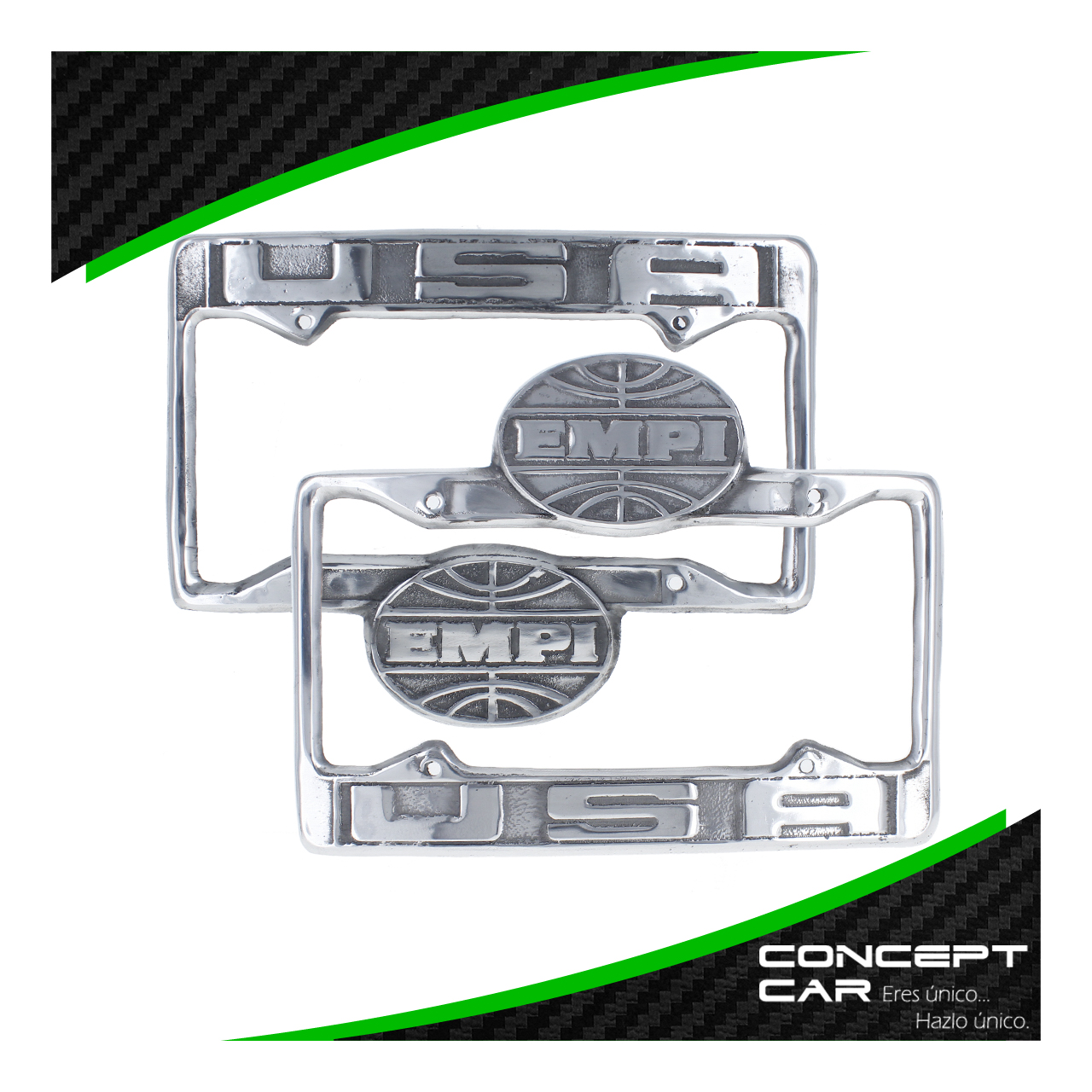 Par Marco Porta Placas Metal Cromado Vw Sedan Vocho Scat Empi