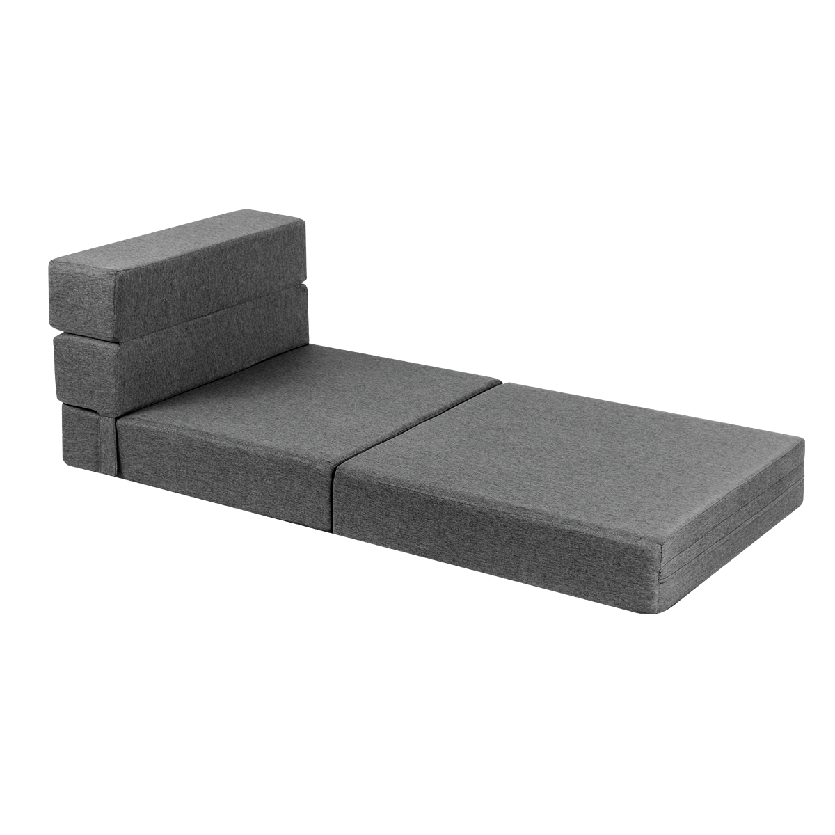 Sofa cama plegable individual color gris claro estilo Puff