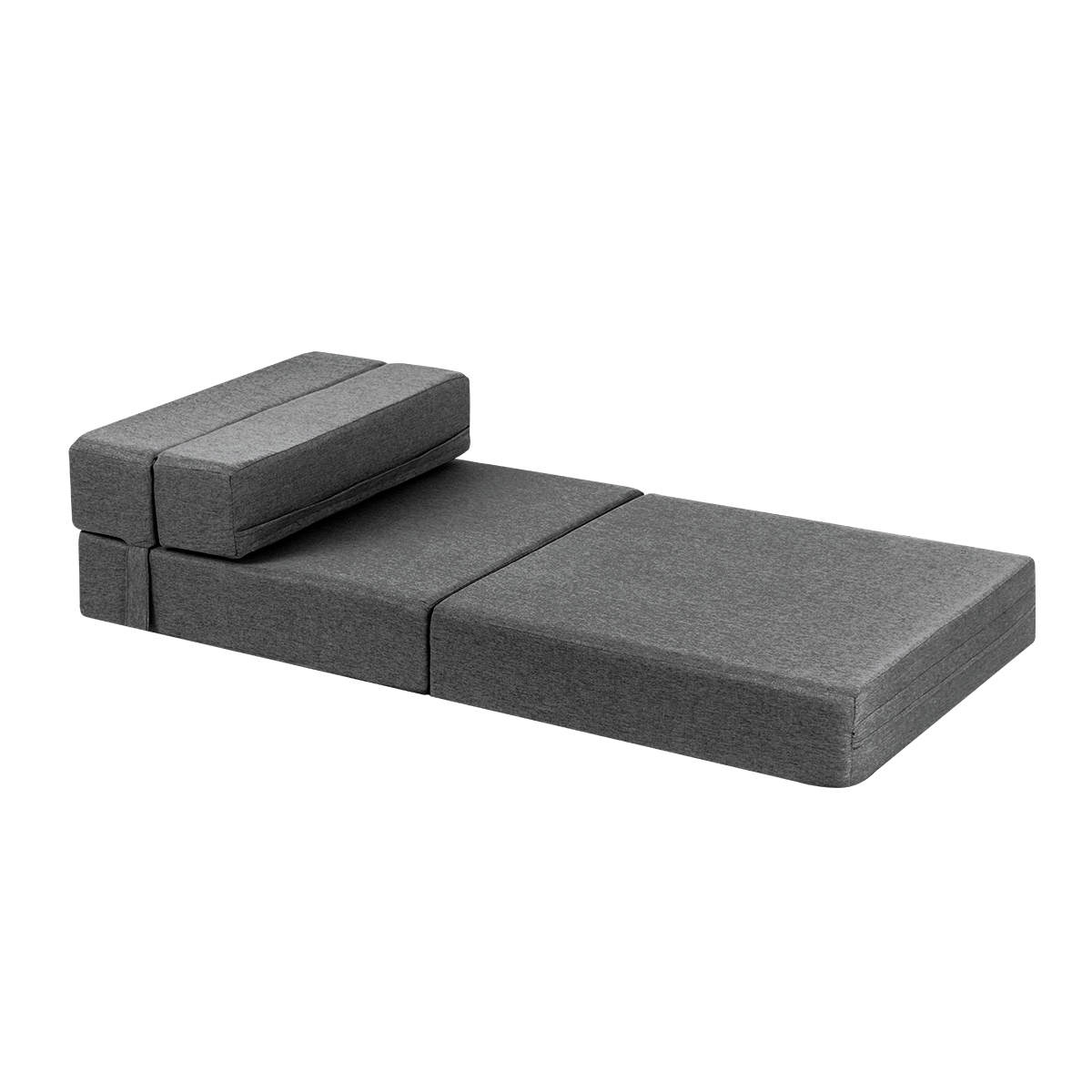 Sofa cama plegable individual color gris claro estilo Puff