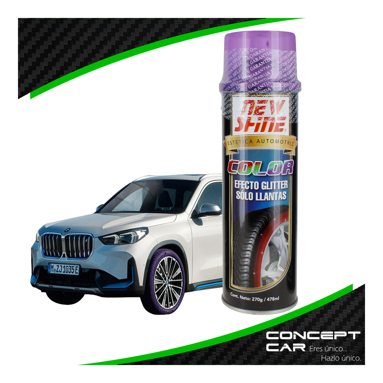 New Shine Abrillantador Efecto Glitter Brillo Colores Llanta