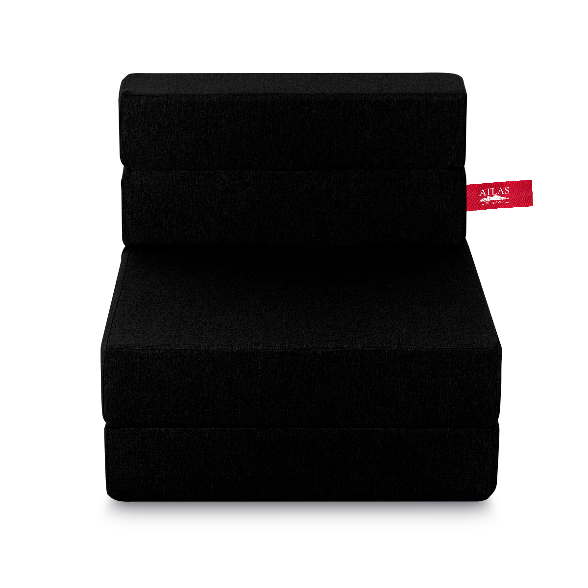 Sofa cama plegable individual color Negro estilo Puff.