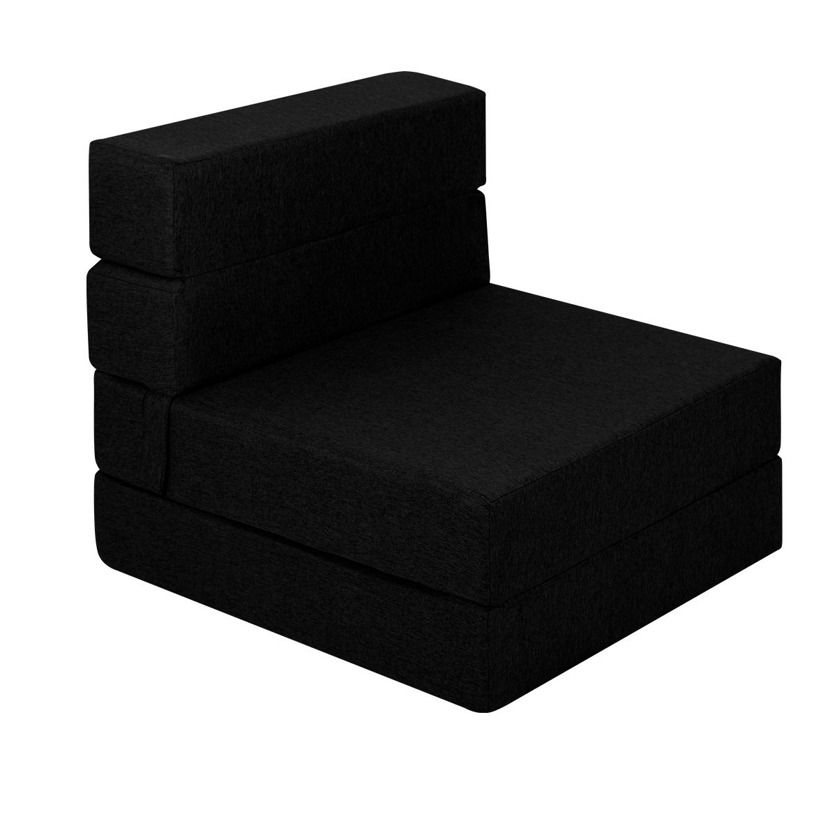 Sofa cama plegable individual color Negro estilo Puff.