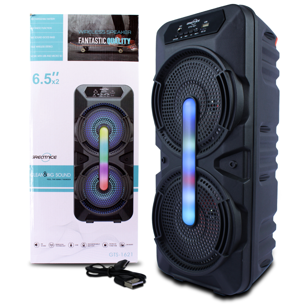 Bocina Bluetooth Greatnice Luz Rgb Fm Usb Mic