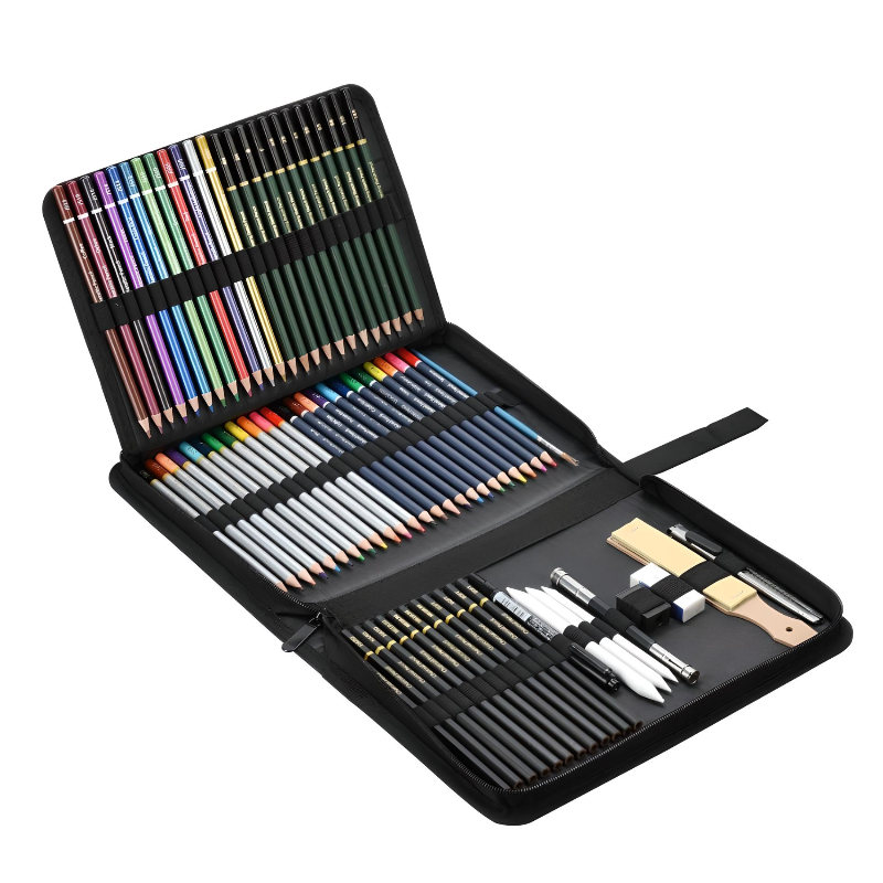 Kit De Lápices De Dibujo Y Boceto Con Accesorios 71 Piezas