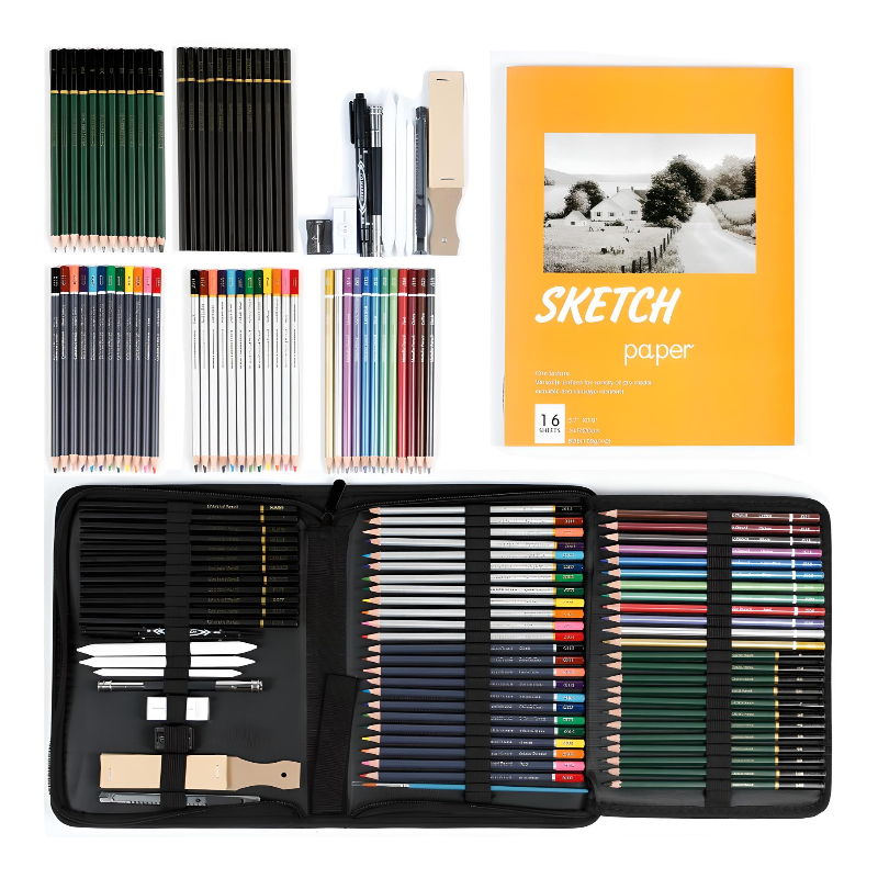 Kit De Lápices De Dibujo Y Boceto Con Accesorios 71 Piezas