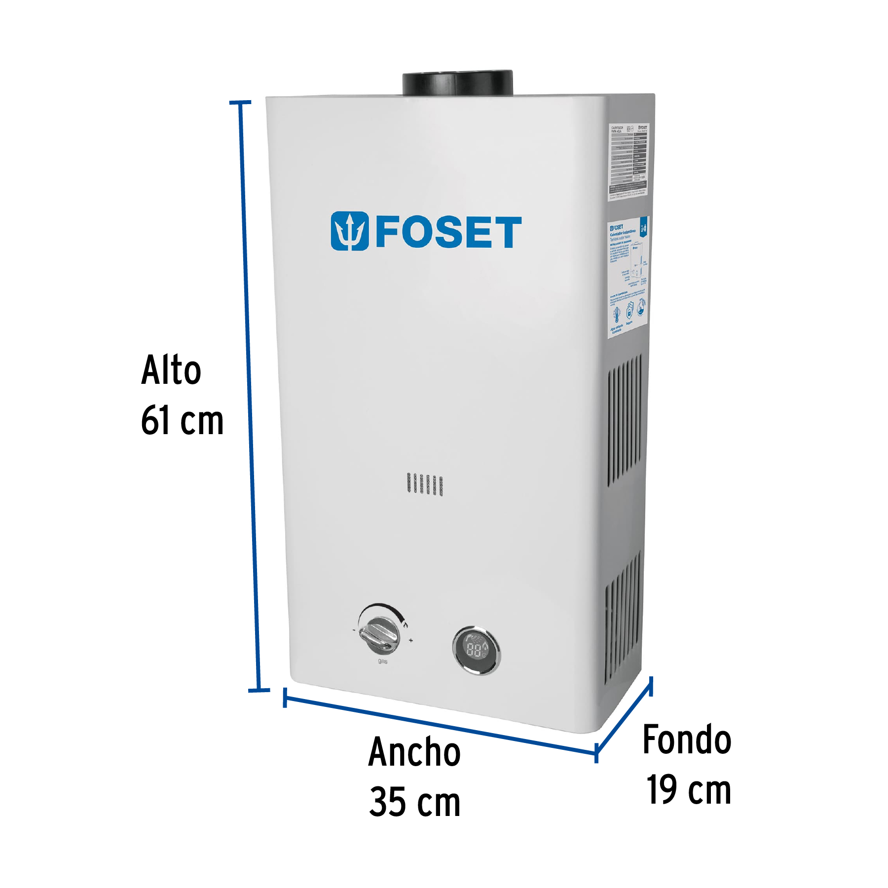 CALENTADOR DE PASO INSTANTÁNEO 13 L 3 SERVICIOS GAS L.P. FOSET