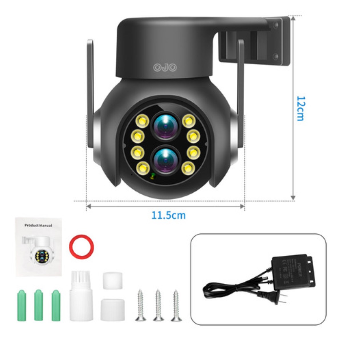 Cámara Seguridad Wifi 4mp Dual Lente Zoom Óptico 15x Negro