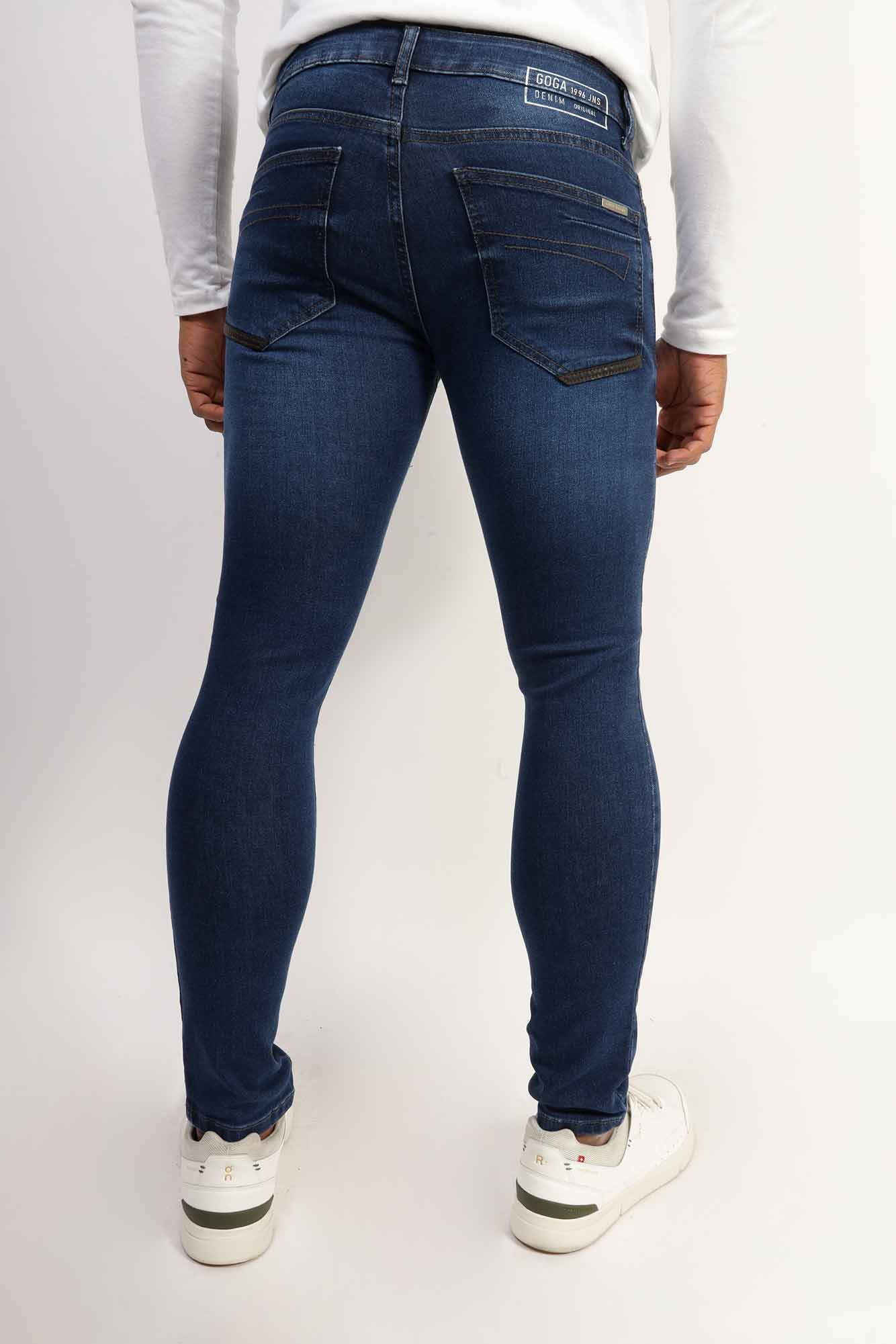 Pantalón skinny stretch de mezclilla para hombre.