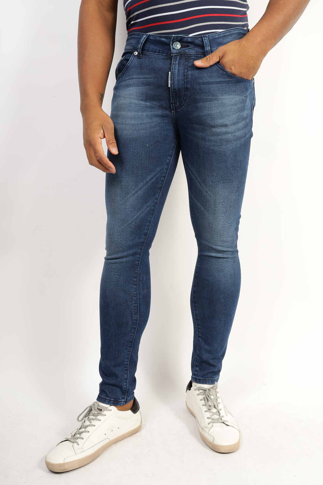 Pantalón skinny stretch de mezclilla para hombre.