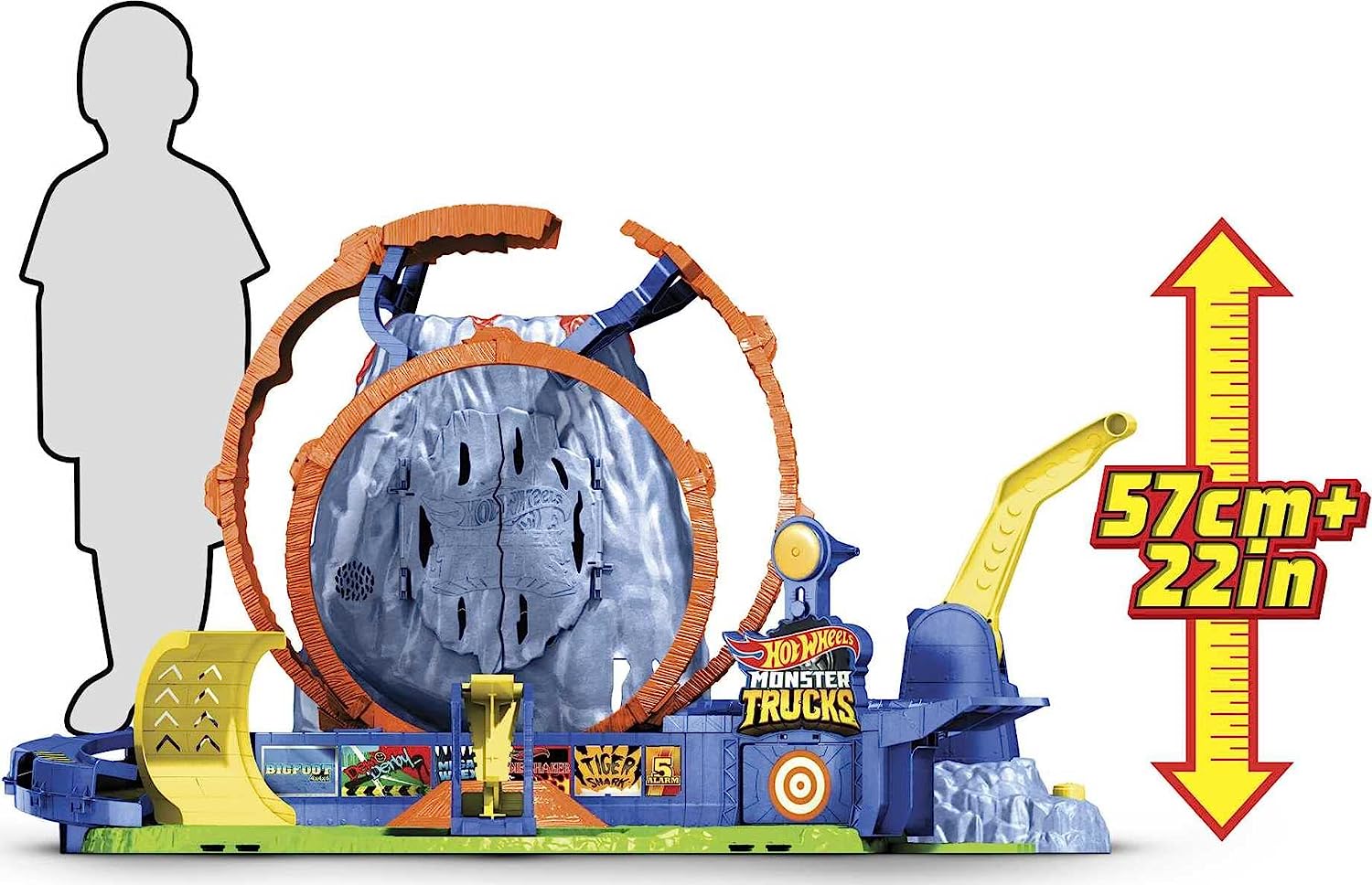 Hot Wheels Monster Trucks Pista de Juguete Temible Explosión Volcánica