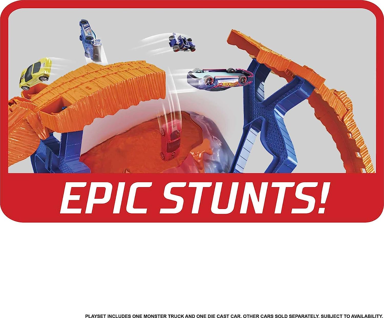 Hot Wheels Monster Trucks Pista de Juguete Temible Explosión Volcánica
