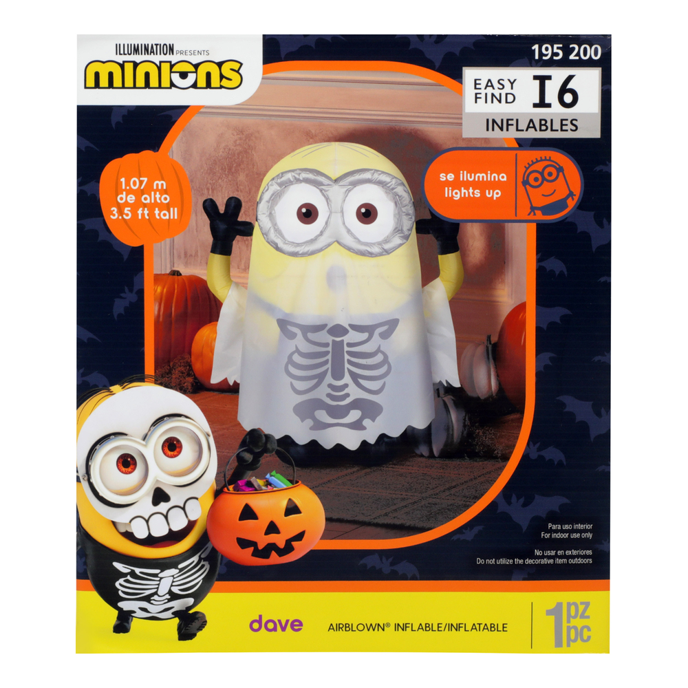 Inflable Halloween Minion Fantasma 1.07 m