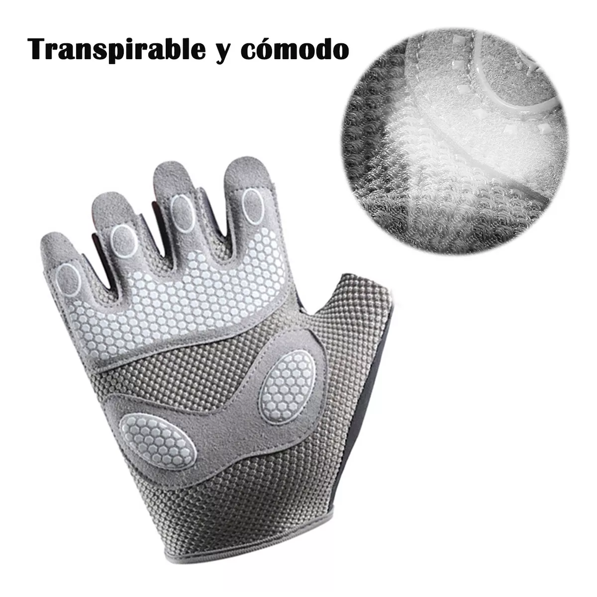 Guantes Gym Deporte Gimnasio Mujer Hombre Crossfit Negro M