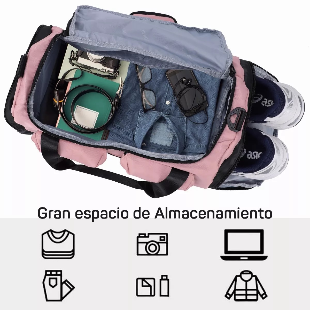 Maleta Deportiva Bolsa Gym Viaje Mochila Moda Fitness Bag Rosa