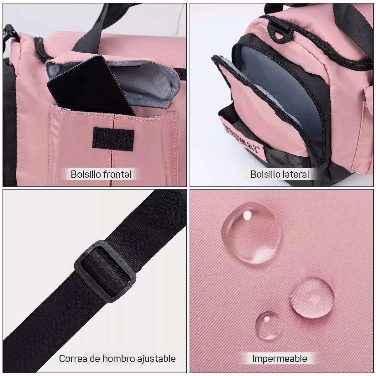 Maleta Deportiva Bolsa Gym Viaje Mochila Moda Fitness Bag Rosa