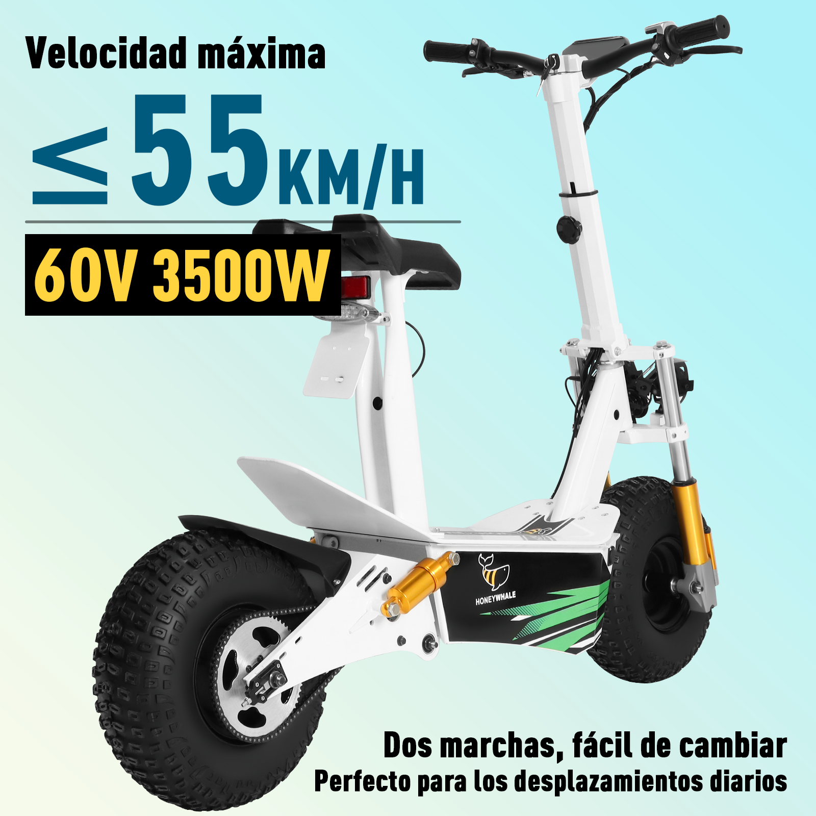 Scooter Eléctrico Honey Whale Discoverer Blanco