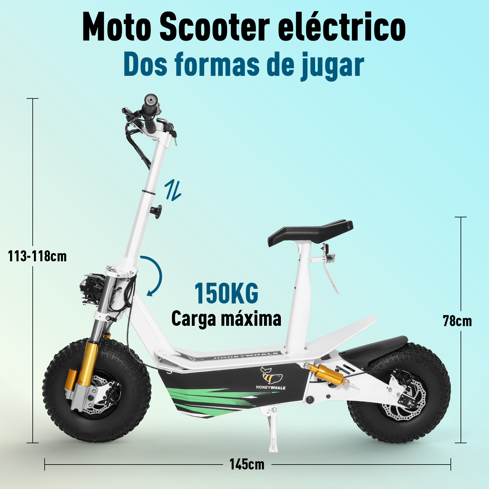 Scooter Eléctrico Honey Whale Discoverer Blanco