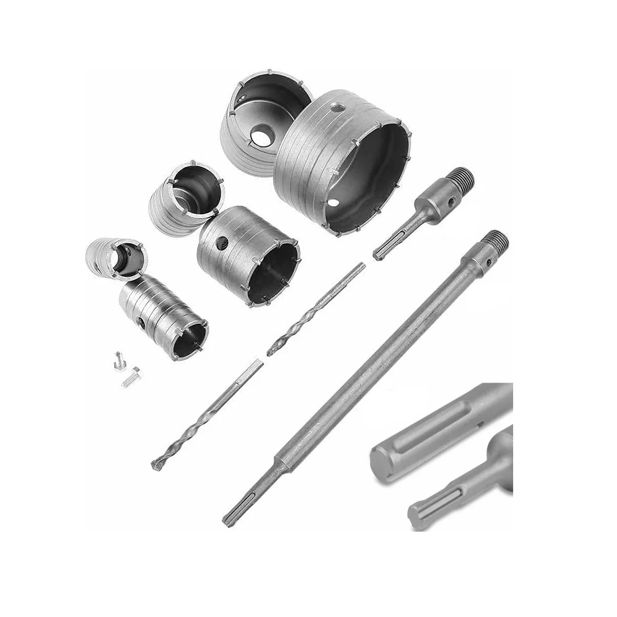 Kit 8 Brocas Sierras Copa Sds Plus 35-110mm De Concreto Pasamuro
