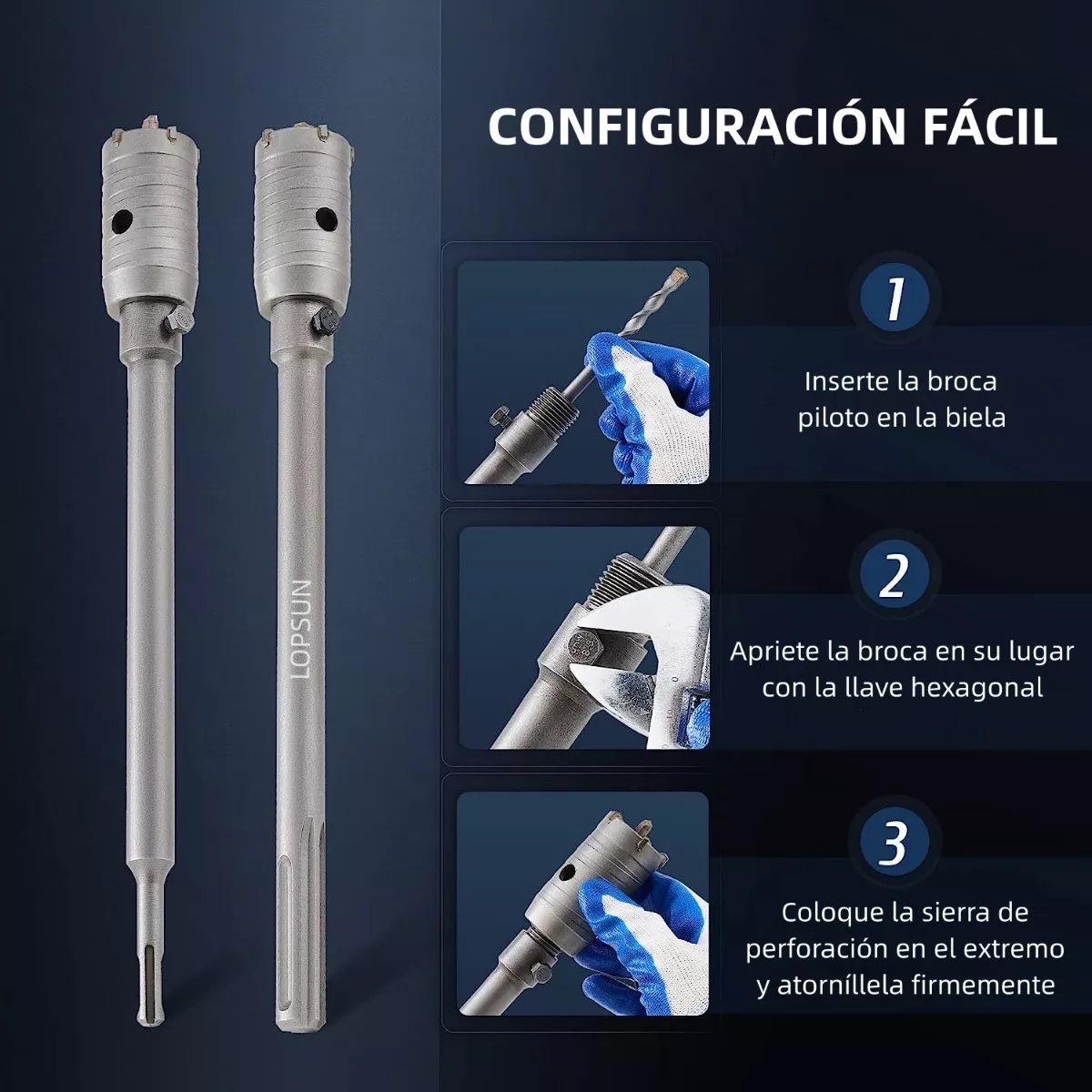 Kit 8 Brocas Sierras Copa Sds Plus 35-110mm De Concreto Pasamuro