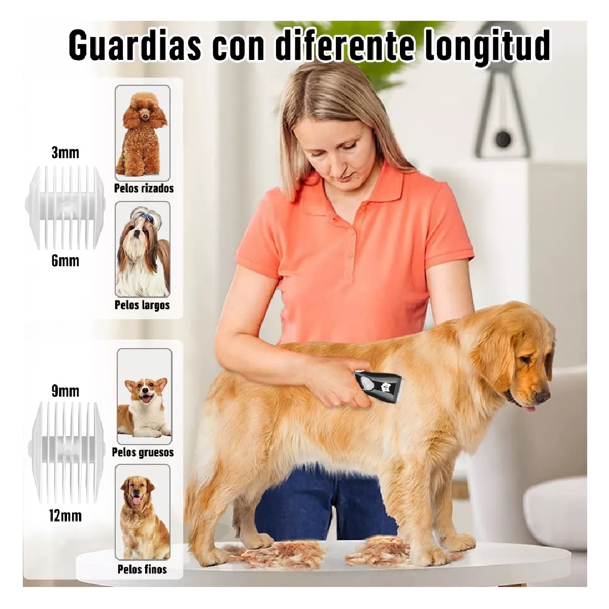 Rasuradora Para Perro Máquina Cortadora Gato Mascota Negro c/Blanco
