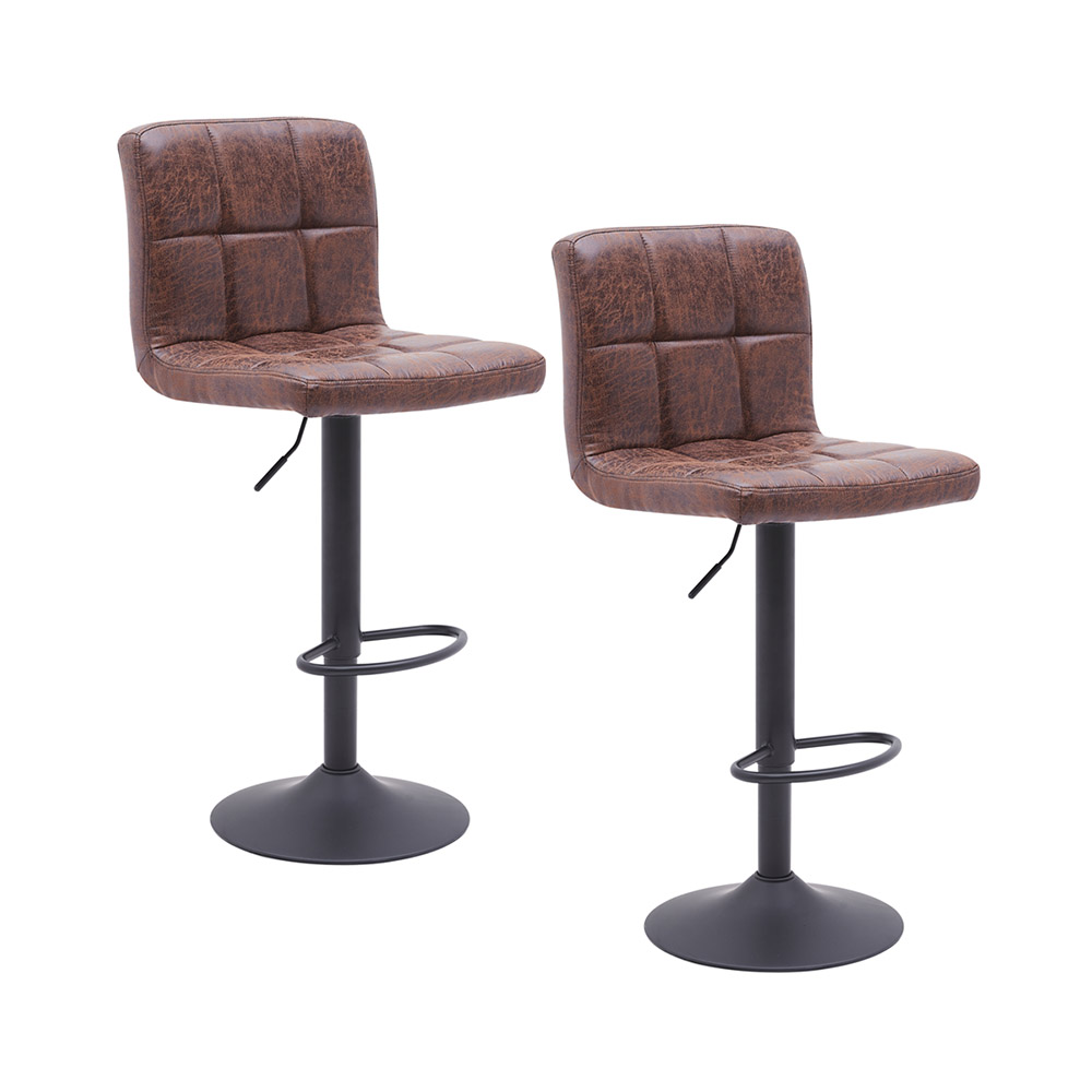 Par Sillas Bancos Altos Bilbao Para Desayunador Barra Comedor Color Café