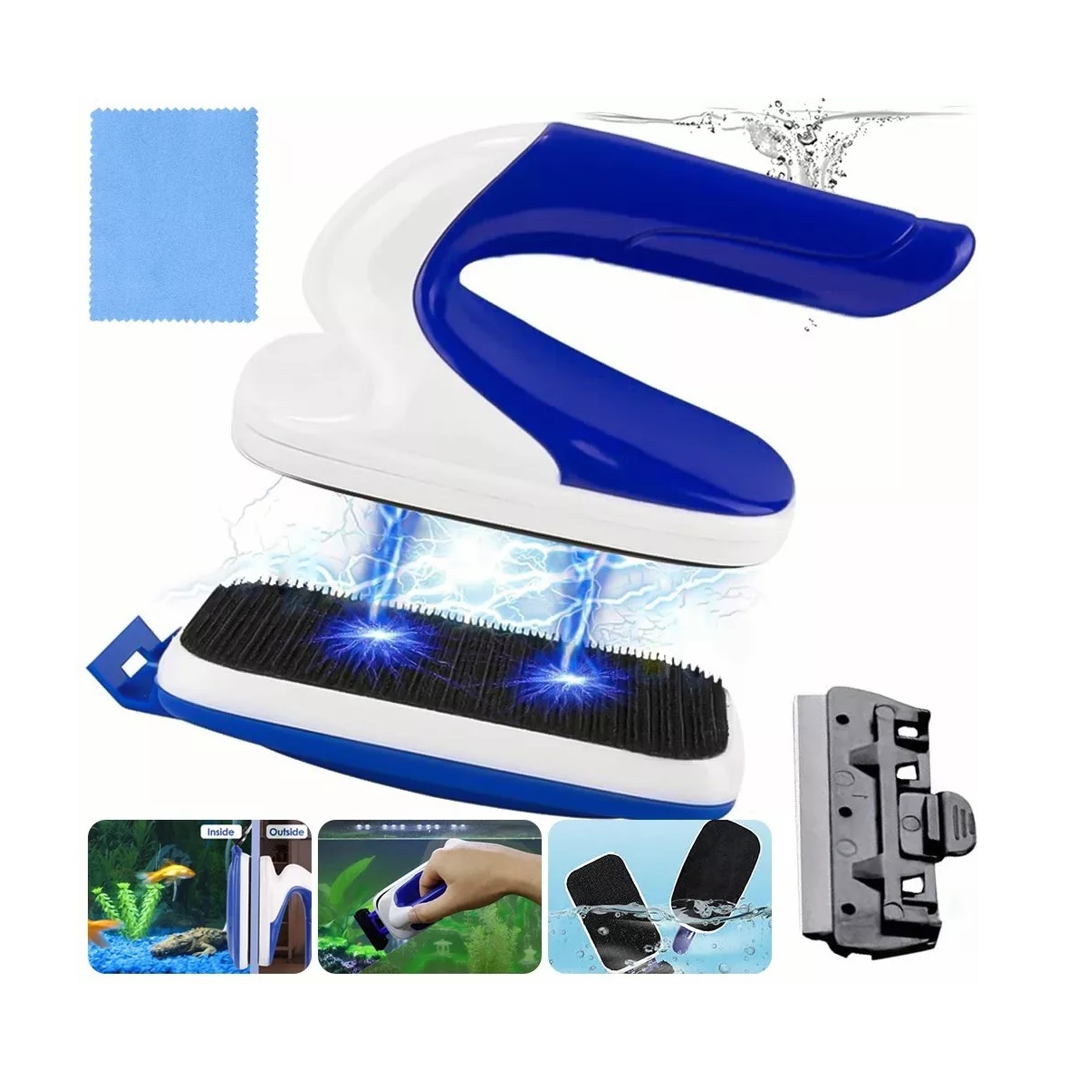 Limpiador Magnético Imán Acuario Pecera Cepillo Con Rascador