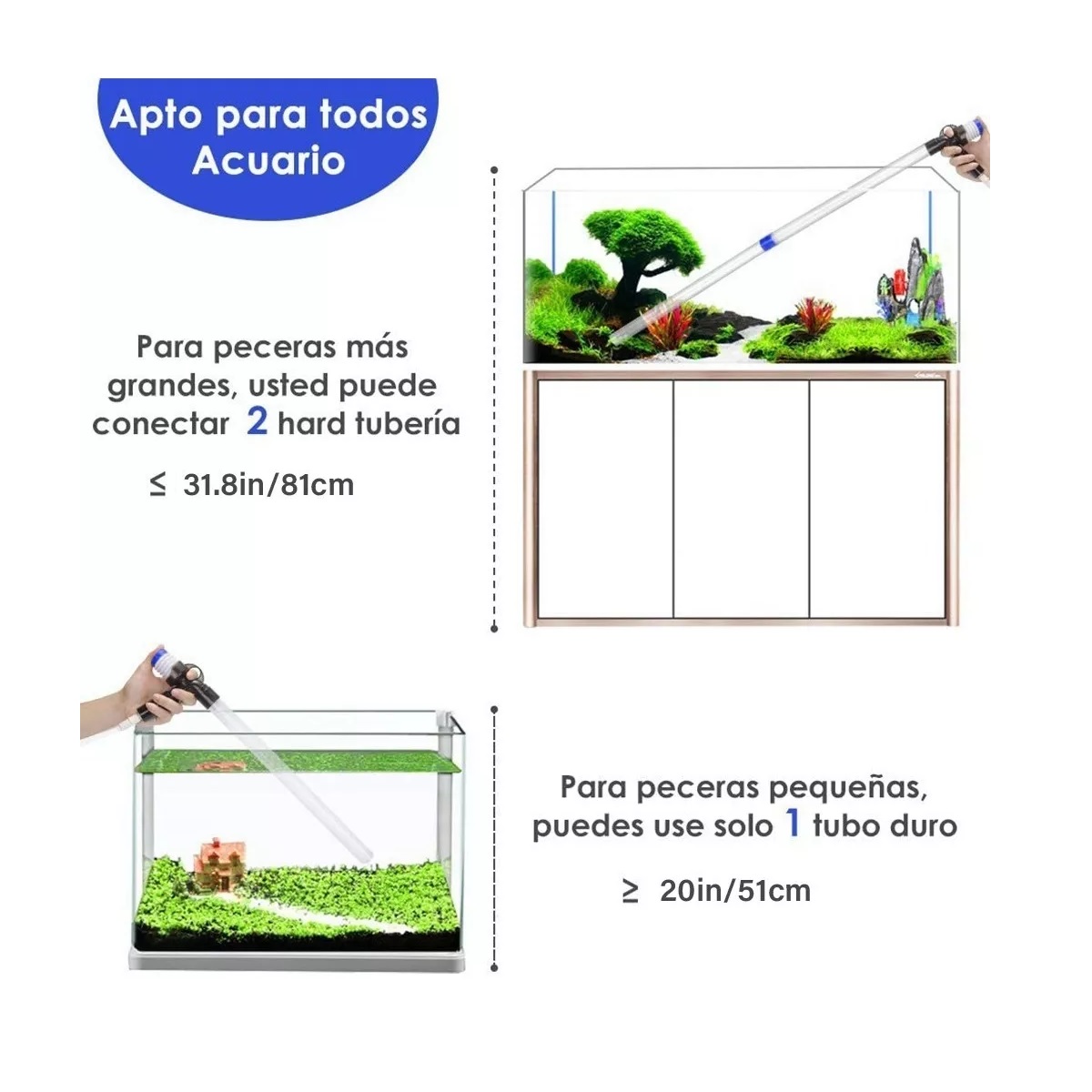  Kit De 9 En 1 Sifon Manual Para Acuarios Pecera Lava Grava