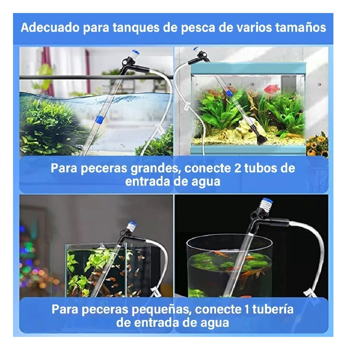  Kit De 9 En 1 Sifon Manual Para Acuarios Pecera Lava Grava