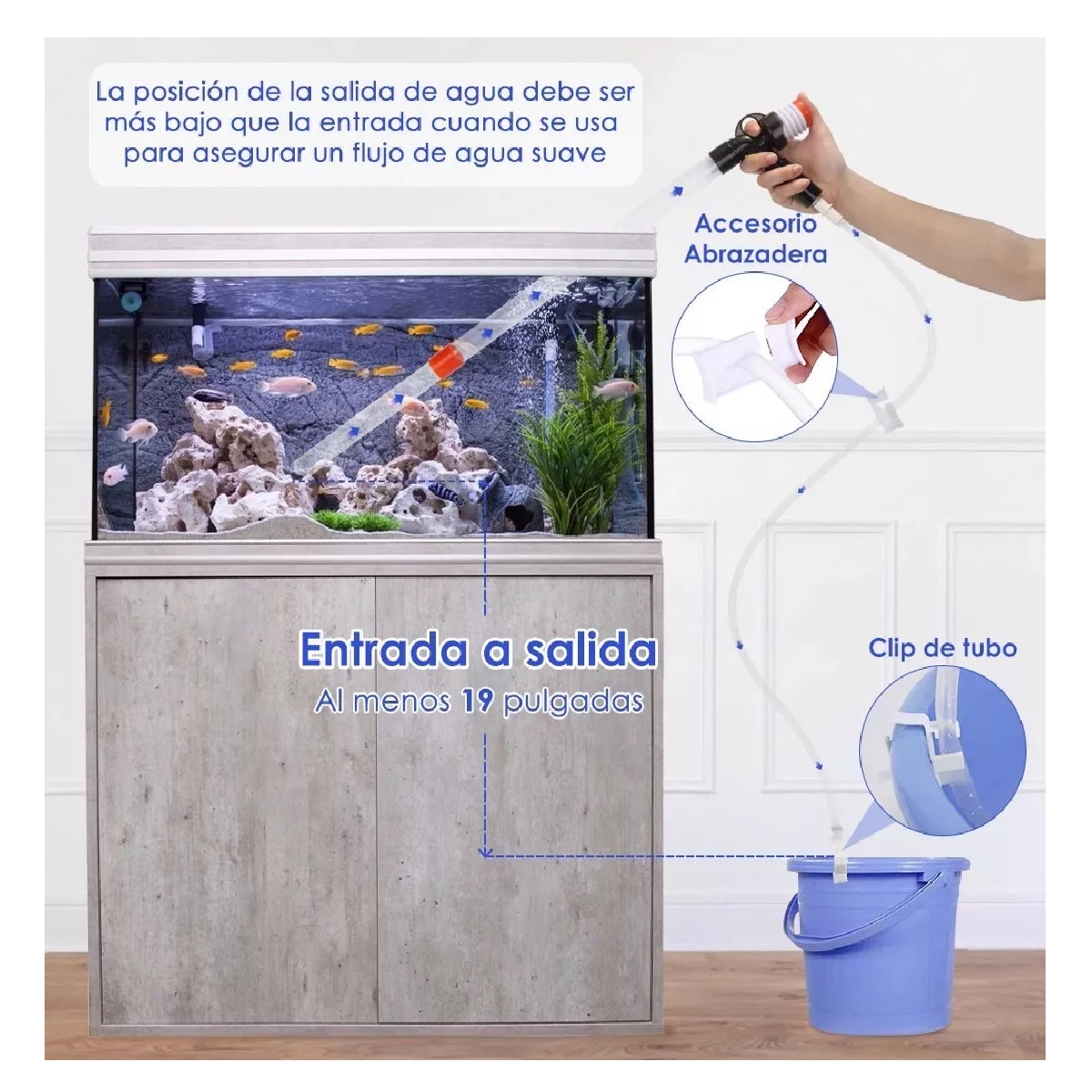 Kit De 9 En 1 Sifon Manual Para Acuarios Pecera Lava Grava 