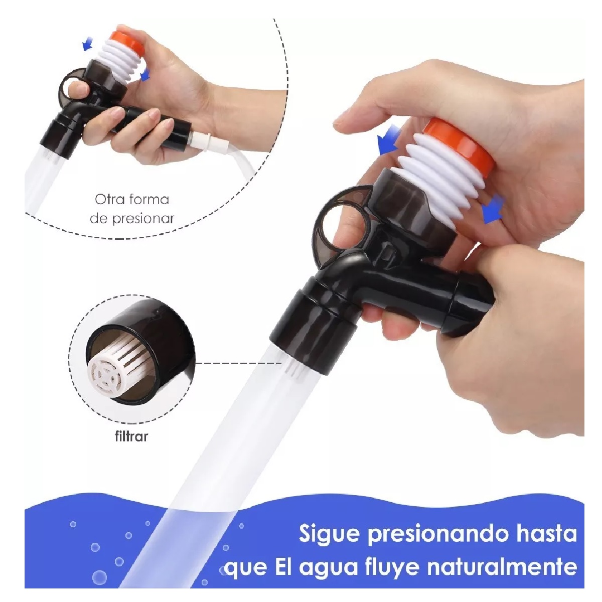 Kit De 9 En 1 Sifon Manual Para Acuarios Pecera Lava Grava 