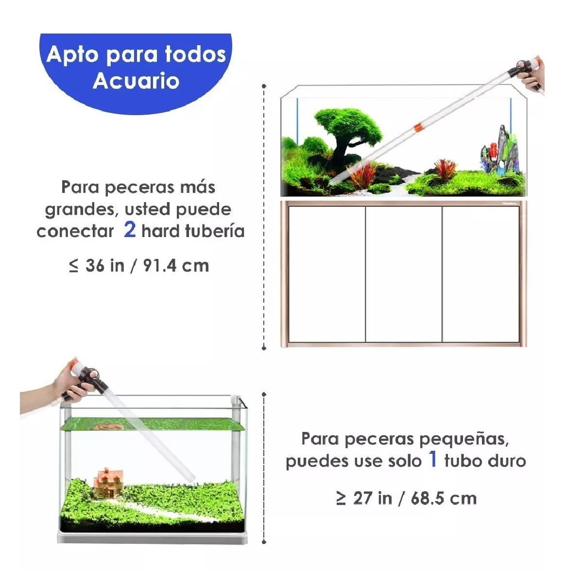 Kit De 9 En 1 Sifon Manual Para Acuarios Pecera Lava Grava 