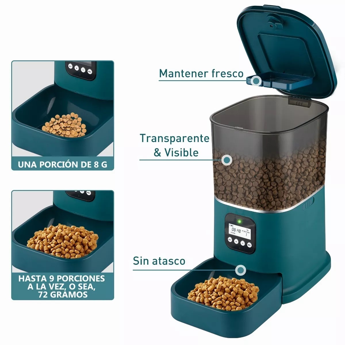 Comedero Automático Perros Y Gatos Dispensador De Comida, 5l