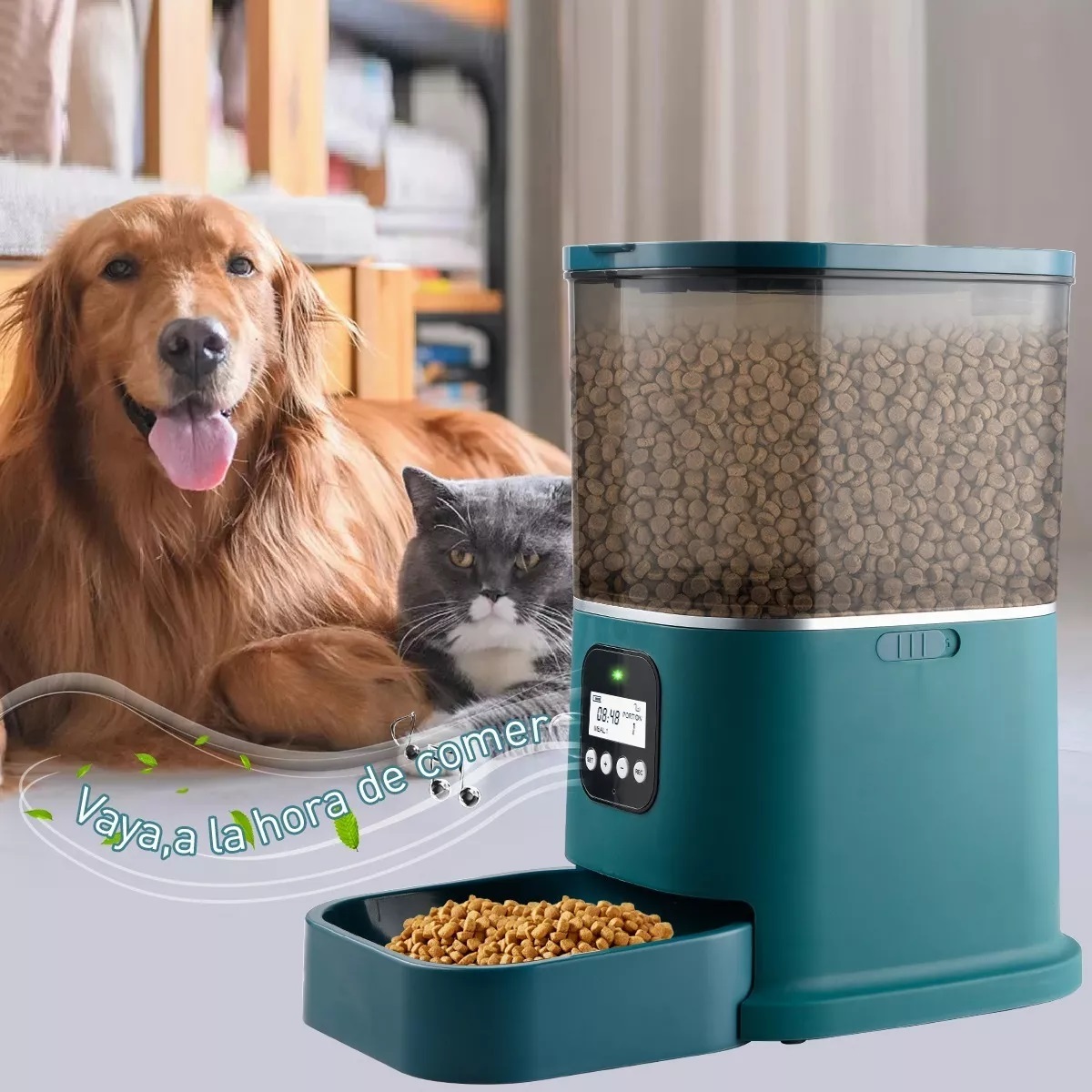 Comedero Automático Perros Y Gatos Dispensador De Comida, 5l