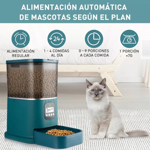 Comedero Automático Perros Y Gatos Dispensador De Comida, 5l