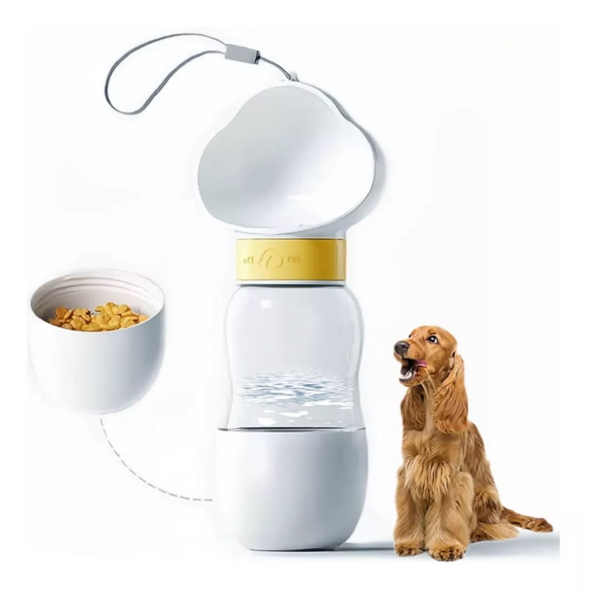 Bebedero Portátil Para Perro Gato Extriores Botella De Agua Blanco