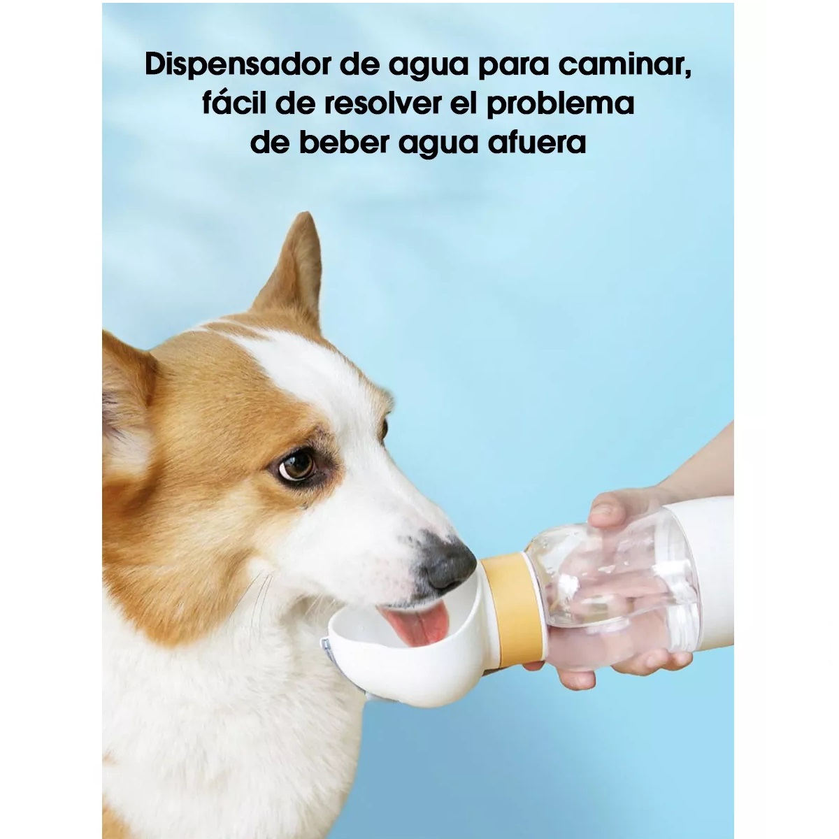 Bebedero Portátil Para Perro Gato Extriores Botella De Agua Blanco