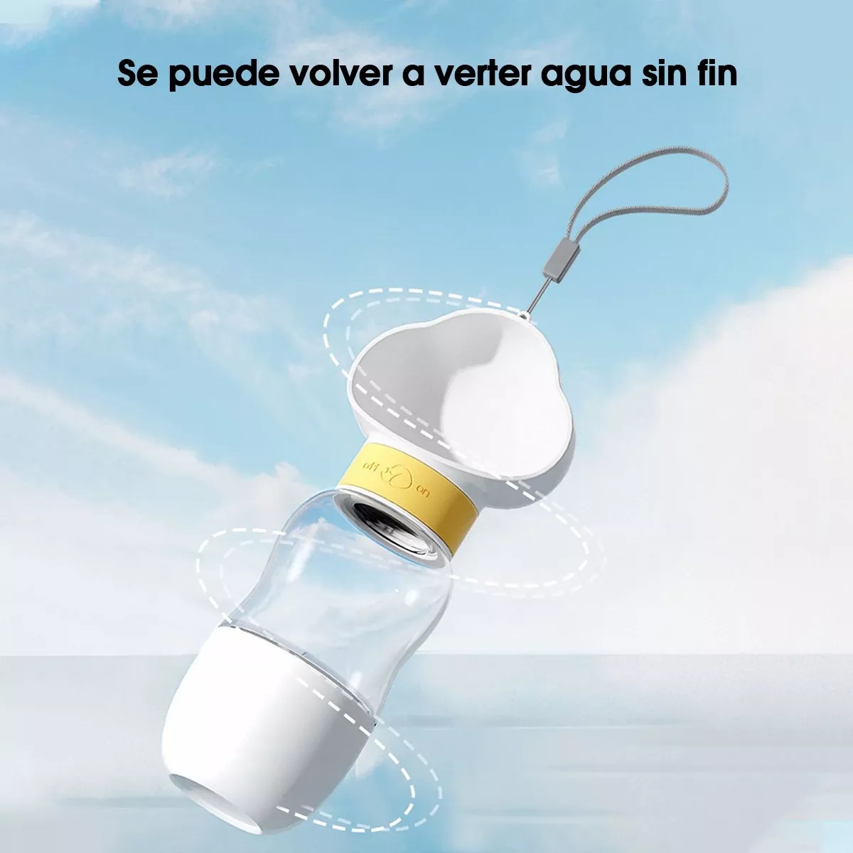 Bebedero Portátil Para Perro Gato Extriores Botella De Agua Blanco