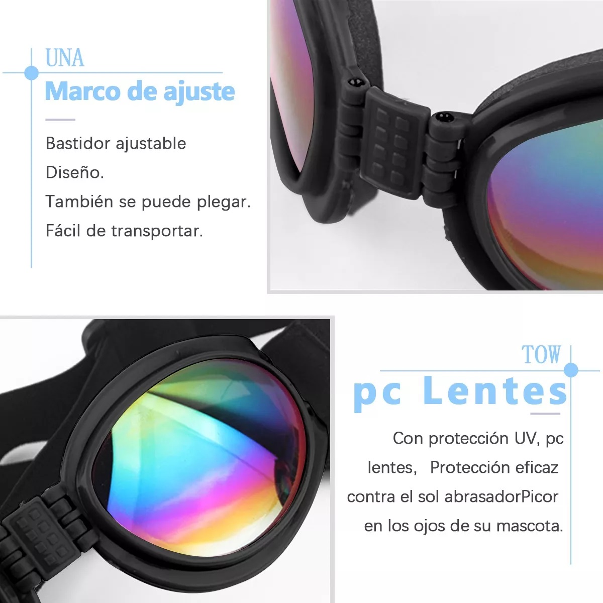 Lentes Goggles De Gafas De Sol Para Perros Protección Uv