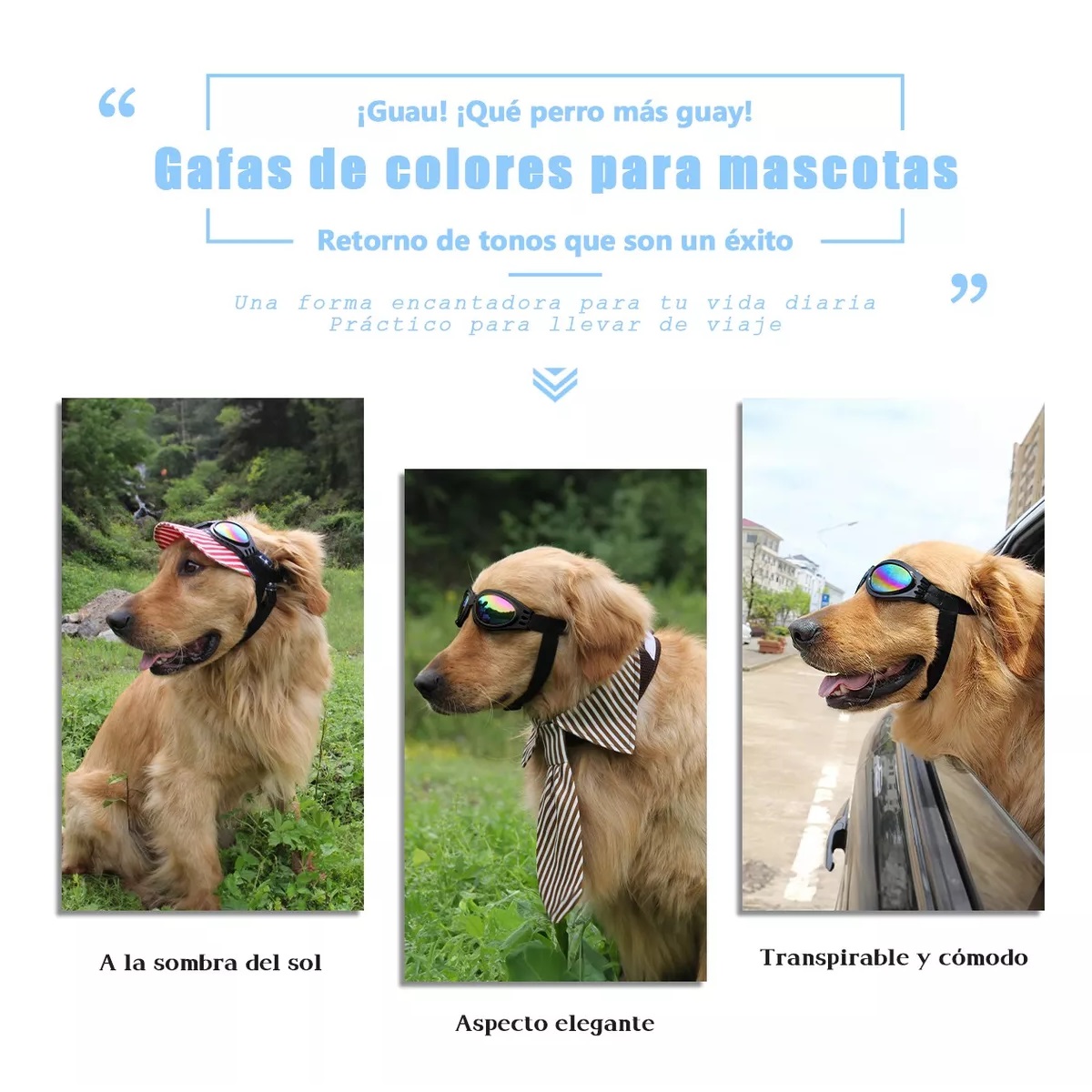 Lentes Goggles De Gafas De Sol Para Perros Protección Uv